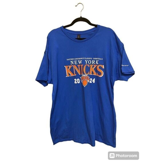GILDAN EASTER CONFERENCE PLAYOFF SEMIFINALS NY KNICKS PLAYOFFS 24 T-SHIRT XL - Picture 1 of 9